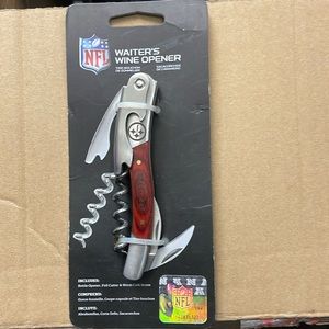 New Pittsburgh Steelers Wooden Waiter’s Wine Bottle Opener